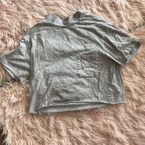 Grey cropped athletic top